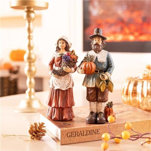 Fall Decorations for Home, 2 Pcs Couple Fall Decor for Table